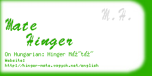 mate hinger business card